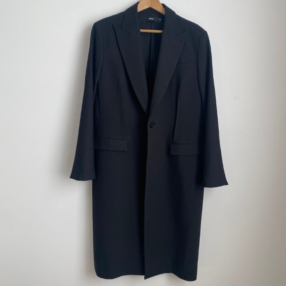 GSTQ Long Line Minimalist Tailored Jacket Coat Size XL